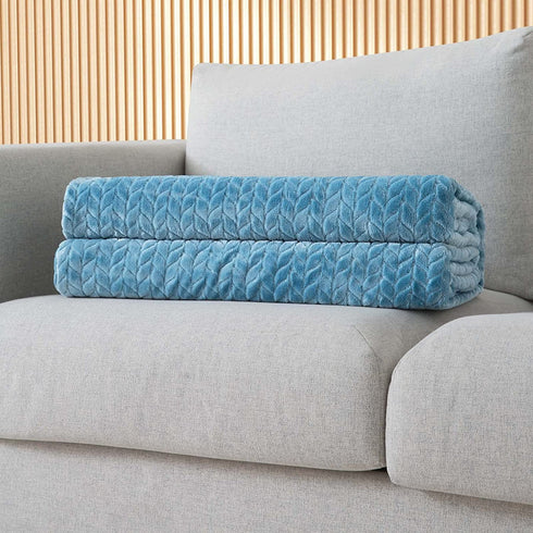 Inhand Fleece Throw Blankets, Super Soft Flannel Cozy Blankets for Adults, Washable Lightweight Fuzzy Blanket for Couch Sofa Bed Office, Throw Size Warm Plush Blankets for All Season (50"—60", Blue)