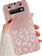 J.west Galaxy S10 Case 6.1-inch, Luxury Saprkle Bling Glitter Leopard Print Design Soft Metallic Slim Protective Phone Cases for Women Girls TPU Silicone Cover Case for Samsung S10 Rose Gold