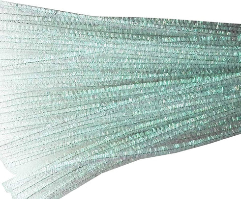 Carykon 100 PCS 12 Inch Iridescent Sparkly Tinsel Stems Pipe Cleaners (White)