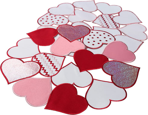 Valentine's Day Red Heart Placemats Set of 4, 15 Inch Round Place Mats for Dining Table, Mother's Day or Wedding Table Decoration,14th February Gifts