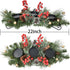DearHouse Christmas Candle Holder Centerpiece, Pine Cones and Red Gold Berry Table Centerpiece with 3 Candle Holders Table Accent Centerpiece for Festival Home Decoration22 x10 x5(L x W x H)
