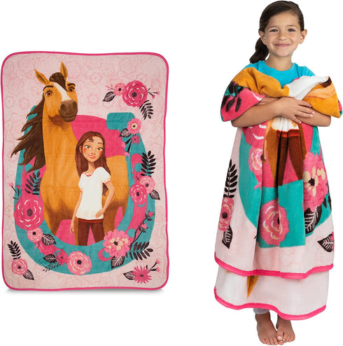 Franco Kids Bedding Super Soft Micro Raschel Throw, 46 in x 60 in, Spirit Riding Free