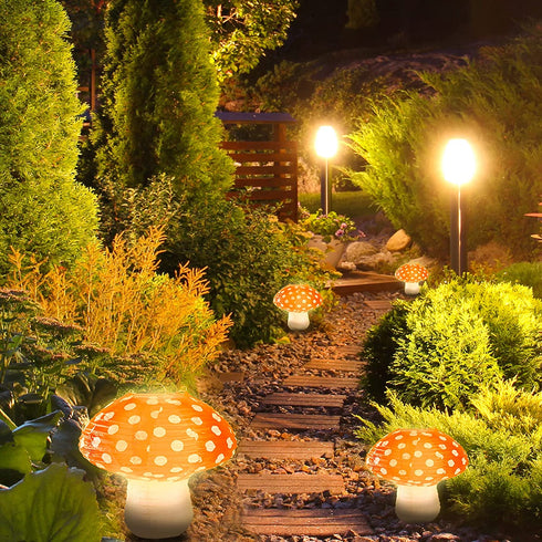6 Pieces Mushroom Hanging Lanterns with Mini Light 3D Mushroom Shaped Paper Lantern for Mushroom Room Decor Jungle Wonderland Themed Party New Year Celebration Decor