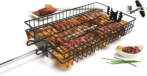 Onward Manufacturing Company Non-Stick Flat Spit Rotisserie Grill Basket