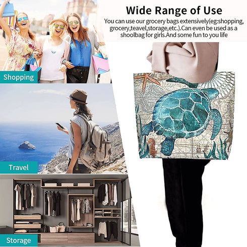 Canvas Tote Bag Large Women Reusable Beach Bags Shoulder Bag Handbag Waterproof for Travel Grocery Shopping
