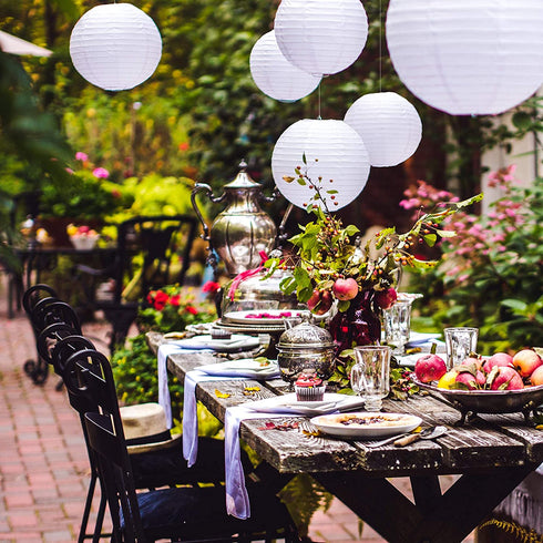 Avoseta Paper Lanterns - 20 Piece Set - Party Decorations in Sizes of 6", 8", 10", 12" (5 of Each, White)