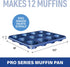 Granitestone 12 Cup Muffin Pan, Cupcake Pan Nonstick Blue Bakeware for Standard Size Muffins, 12 Cup Muffin Tin with Even Heat & Non-Warp Technology, Ultra Nonstick Mineral Coating, Dishwasher Safe