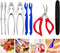 Crab and Lobster Tools - Crab Leg Crackers and Picks Set, Picks Knife for Crab, Shellfish Scissors Nut Cracker, Stainless Steel Seafood Utensils Crackers & Forks Cracker