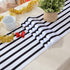 HYCC 10-Pack Stripes Satin Table Runner for Wedding/Bridal Shower Birthdays/Baby Shower and Special Events (Black/White, 12"X 108")