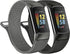 Tobfit Metal Band Compatible with Fitbit Charge 5 Bands for Women Men, Magnetic Clasp Stainless Steel Mesh Loop Strap (Black & Space Gray)