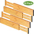 Bamboo Drawer Dividers Organizers Adjustable Expandable Wooden Separators Organization for Kitchen Bedroom Bathroom Dresser 4 Pack (12.5-15.8 inch) by Pipishell