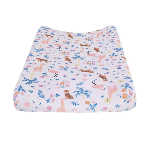 Carter's Pink Tropical Super Soft Changing Pad Cover, Pink, Green, Yellow, Orange