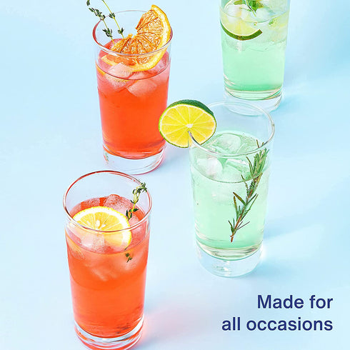 GoodGlassware Highball Glasses (Set of 4) 13.5 oz - Tall Drinking Glass with Heavy Base - for Water, Juice, Cocktails, and Beverages - Dishwasher Safe, Perfect for Kitchen & Bar