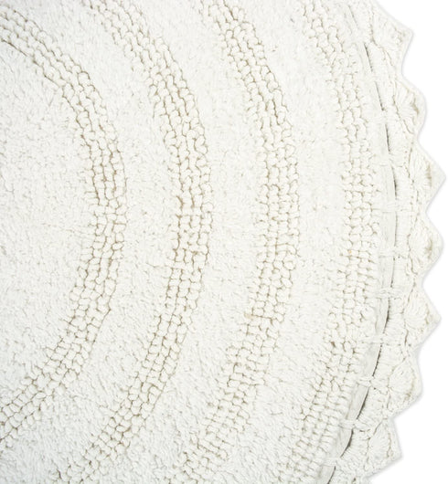 DII Crochet Collection Reversible Bath Mat, Round, 27.5" Diameter, White