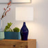 Henn&Hart Traditional Porcelain Table Lamp with Fabric Shade in Navy Blue