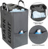 Double Laundry Hamper with Comfortable Handle, Waterproof Oxford Cloth Laundry Basket,Self-Standing Clothes Hamper,Folding Storage Organizers for Dorm Room (Dark Gray)