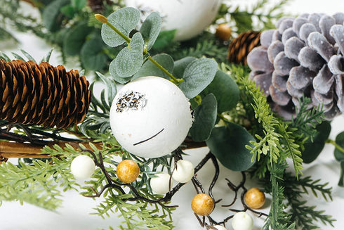 CraftMore Kelly Pine Garland with Birch Balls 72"