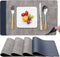 Myir JUN Placemats Washable, Place Mats Faux Leather Double Side , Placemat Easy to Clean Heat Resistant, Table Mat Waterproof Stain Resistant Wipeable , Anti-Slip Table Mats Set of 4 (Grey/Blue)