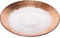 Brushed Copper Fire Rim Clear Textured Glass Dinner Plate Platter Dish - 10.5"