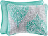 Comfort Spaces Coco 2 Piece Quilt Coverlet Bedspread Ultra Soft Printed Damask Pattern Hypoallergenic Bedding Set, Twin/Twin XL, Teal - Grey