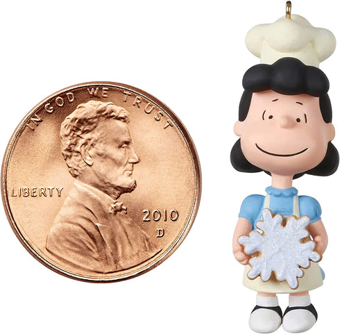 Hallmark Keepsake 0.98" Miniature Christmas Ornament 2021, The Peanuts Gang Baker Lucy, Mini