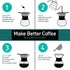 Coffee Gator Pour Over Coffee Maker - 10.5 oz Paperless, Portable, Drip Coffee Brewer Pour Over Set w/ Glass Carafe & Stainless-Steel Mesh Filter, Black