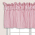 Cackleberry Home Red and White Ticking Stripe Valance Curtain Woven Cotton Lined 54 Inches W x 17 Inches L