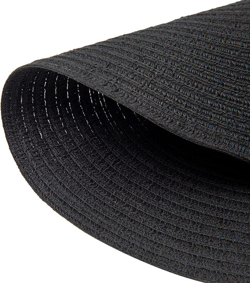 SHACOS Round Braided Placemats Set of 6 Washable Cotton Polyester Woven Round Table Mats 15 inch Heat Resistant (Black, 6)