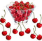 Fake Cherries Artificial Cherry Decorations Simulation Cherries Fruit Cherries Fruit Cherry Fake Fruit Model for Party Decor Home Kitchen Cabinet Photography Prop Cognitive Toy (50 Pieces)