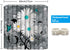Ikfashoni Floral Butterfly Shower Curtain White Daisy Shower Curtain for Bathroom Farmhouse Rustic Bathroom Curtain with 12 Hooks, Fabric Flower Bathroom Shower Curtains, 69" x 70" Grey
