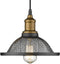 YEEHOME Industrial Pendant Light,1-Light Hanging Light Fixture, Black Metal Wire Cage Pendant for Kitchen Island, Office, Restaurants, Hotel