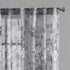 Madison Park Simone Floral Design Sheer Single Window Curtain Voile Privacy Drape for Bedroom, Livingroom, 50" x 95", Backtab Panel, Grey