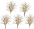 Firlar 5 PCS Gold Sparkle Curly Ting Branch, 21in Glitter Ting Vase Filler Wedding Bouquet Artificial Floral Flower Stub Stem for DIY Bride Bouquet, Wedding Party Table Centerpiece Decor