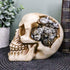 Ebros Steampunk Cyborg Protruding Gearwork Human Skull Statue Sci Fi Clockwork Gear Design Skeleton Cranium Figurine