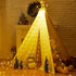 Christmas Decorations Star String Lights, 290 LED Waterfall Tree Lights with 11" Topper Star Christmas Lights Indoor Outdoor Decorative for Wedding Yard Party Home Holiday Decor (Warm White)