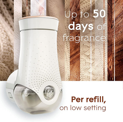 Glade PlugIns Refills Air Freshener, Scented and Essential Oils for Home and Bathroom, Cashmere Woods, 3.35 Fl Oz, 5 Count