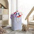 ZERO JET LAG 72L Laundry Hamper with Handles Large Laundry Basket Laundry Bin Collapsable Dirty Clothes Basket Laundry Bag Foldable Dirty Hamper (Striped Blue)