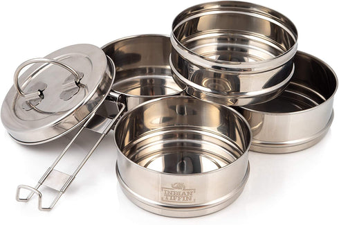 4 Tier Indian-Tiffin Stainless Steel Large Tiffin Lunch Box