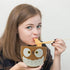 Brown Owl Noodle Bowl with Chopstick Holder for Ramen Soup or Pho, Cute Kitchen Accessory for Girls, 5 Inches
