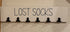 The Farmhouse Room Inc. Lost Socks Laundry Sign Wall Decor with 6 Hanging Clips, Rustic Family Home Laundry Room Decor for Lonely Pairs Seeking Sole Mates, Sawtooth Hanger