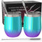 CHILLOUT LIFE Stainless Steel Wine Tumblers 2 Pack 12 oz - Double Wall Vacuum Insulated Wine Cups with Lids and Straws Set for Coffee, Wine, Cocktails (Mermaid Sparkle)