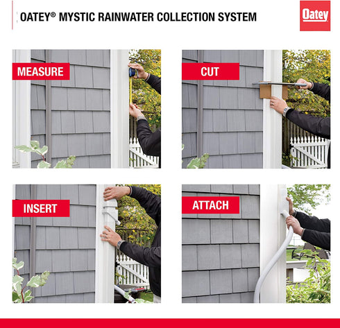 Oatey 14209 Mystic Rainwater Collection System Fits 2" X 3" Residential Downspouts, White