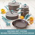 Rachael Ray Cucina Hard Anodized Nonstick Griddle Pan/Flat Grill, 11 Inch, Gray with Agave Blue Handle