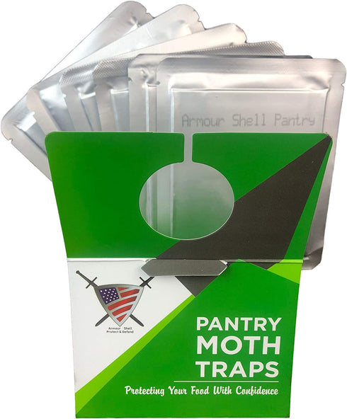 Pantry Moth Trap (6 Pack) - Closet Traps for Moths with Unique Hanging Design, Pheromone Attractant Catches Male Moths Naturally without Toxic Repellant is Family Safe and Prime for Kitchen Closets.