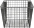 Spectrum Diversified Macklin, Stamped Steel & Wire Basket for Closet & Cubby Storage Vintage-Inspired Design with Customizable Label Plate, Large, Gray