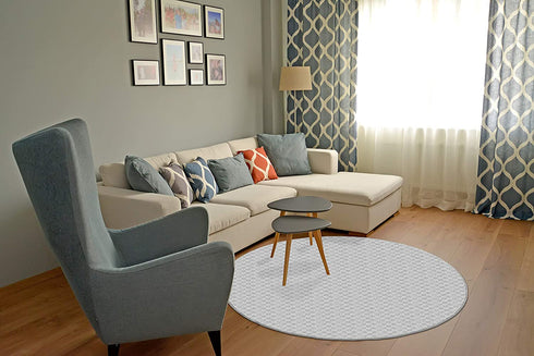 Garland Rug Medallion Area Rug, 5 Ft. Round, Silver