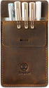 RingSun Pocket Protector for Men, Full Grain Leather Pen Protect Holder for Heavy Duty Shirts, Lab Coats, Holds Pens, Pointers, Cards, Hold 6 Pens, Pocket Protectors for Pens and Pencils