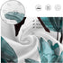 Kikiry Floral Shower Curtain Set 60''W x 72''L Teal Flower Watercolor Aqua Ink Spring Blossom Turquoise Peony Rose Polyester Fabric Waterproof 12 Pack Plastic Hooks