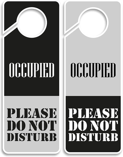 CLEVER SIGNS Do Not Disturb Sign - Occupied, 2 Pack, Door Hanger, Double Sided, Ideal for Using in Any Places Like Bathroom, Home Office, Conference Room, Shared Apartment, Restroom etc.