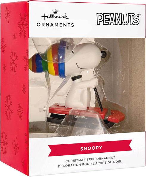 Hallmark Peanuts Snoopy Sledding Christmas Ornament, Charlie Brown Tree Decoration